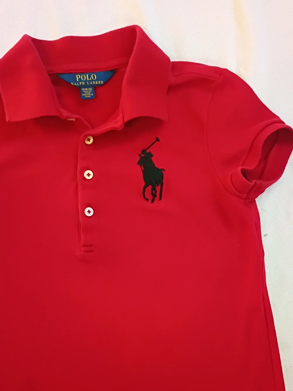 Ralph Lauren Girls Red Polo Dress with Black Pony Logo